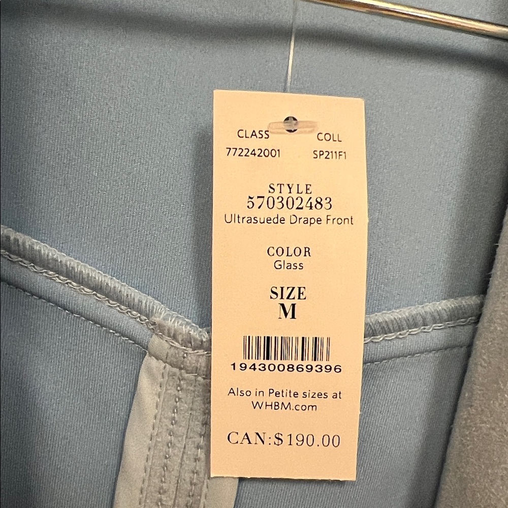 White House Black Market Glass Blue Ultrasuede Jacket with tag - Picture 2 of 5